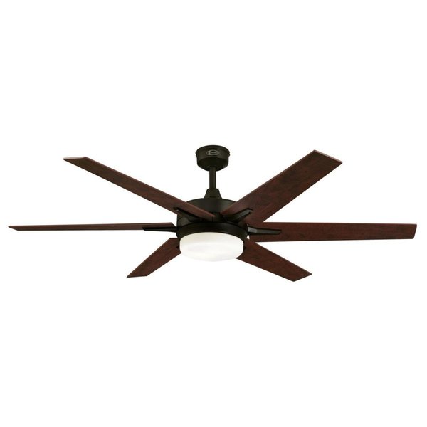 Westinghouse Ceiling Fan Indoor 60In Cayuga WIFI DmLED BkBr Rvr 6Bl Apwd/Chy Op Fr Glass 74002B00